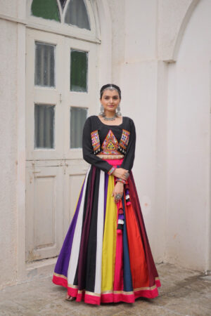 ✨ LX Roman Gamthi Mirror Work Koti Style Chaniya Choli Set ✨