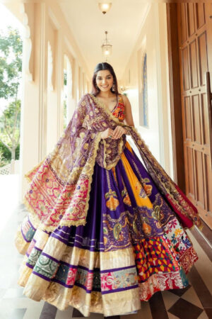 ✨ NX Muslin Cotton Digital Print Mirror Work Chaniya Choli Set ✨